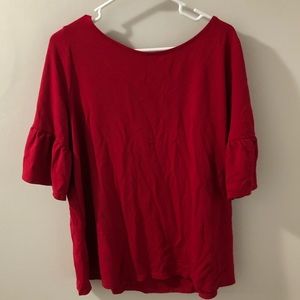 Three-quarter sleeve red Lane Bryant top